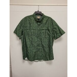 Duluth Trading Co 2XL Tall Shirt Green Pattern Short Sleeve Menswear‎ Top
